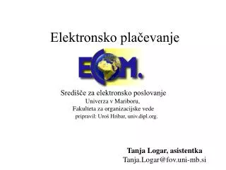 elektronsko pla evanje