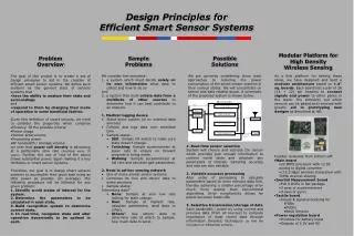 Design Principles for Efficient Smart Sensor Systems