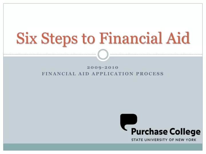 six steps to financial aid