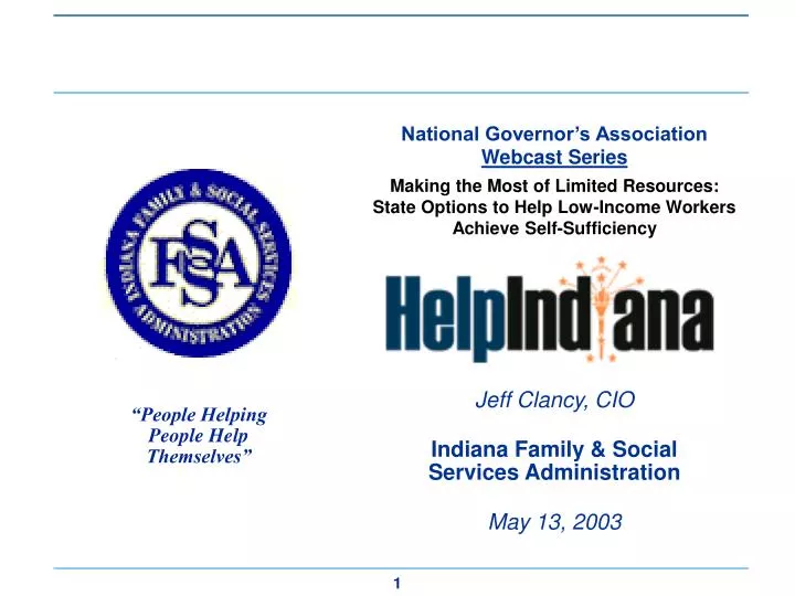 jeff clancy cio indiana family social services administration may 13 2003