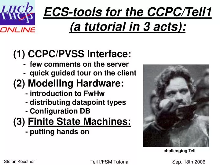 ecs tools for the ccpc tell1 a tutorial in 3 acts