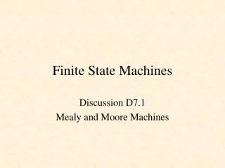 Finite State Machines