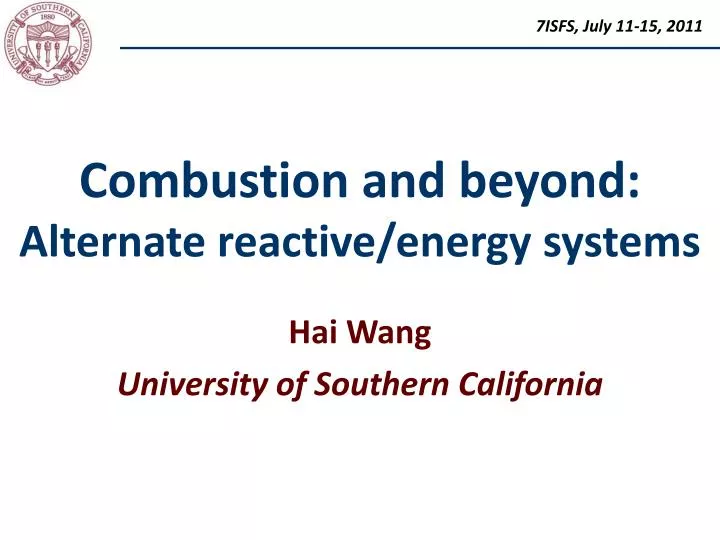 combustion and beyond alternate reactive energy systems