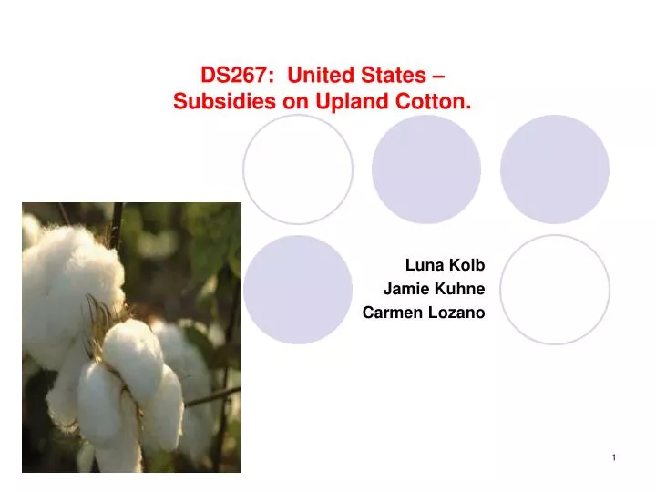 ds267 united states subsidies on upland cotton