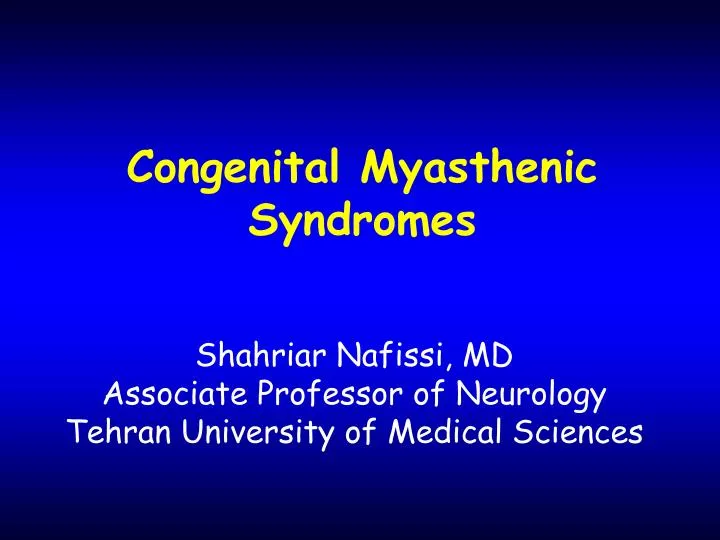 congenital myasthenic syndromes