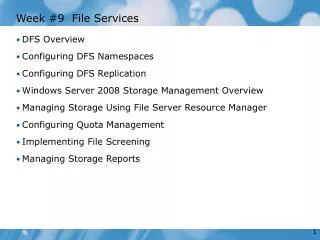 Week #9 File Services