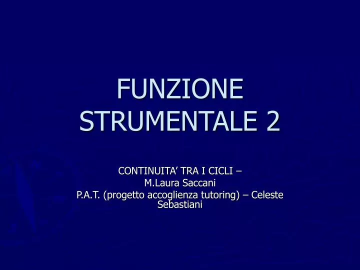 funzione strumentale 2