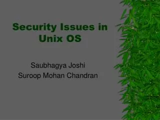Security Issues in Unix OS