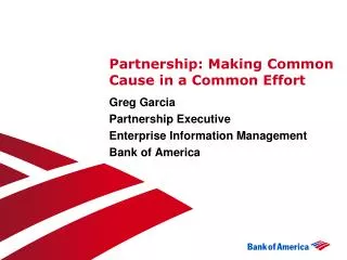 Partnership: Making Common Cause in a Common Effort