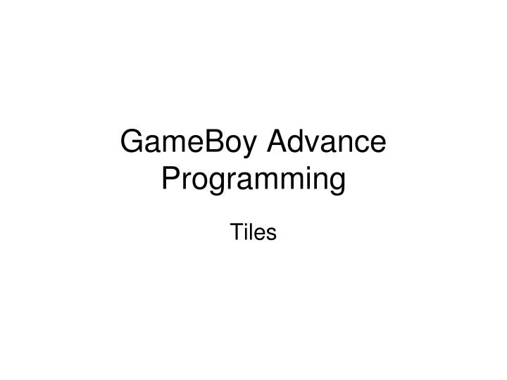 gameboy advance programming