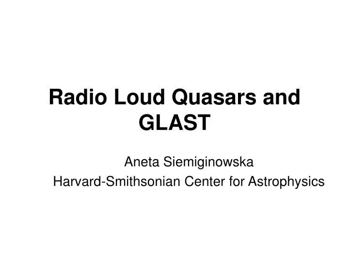 radio loud quasars and glast