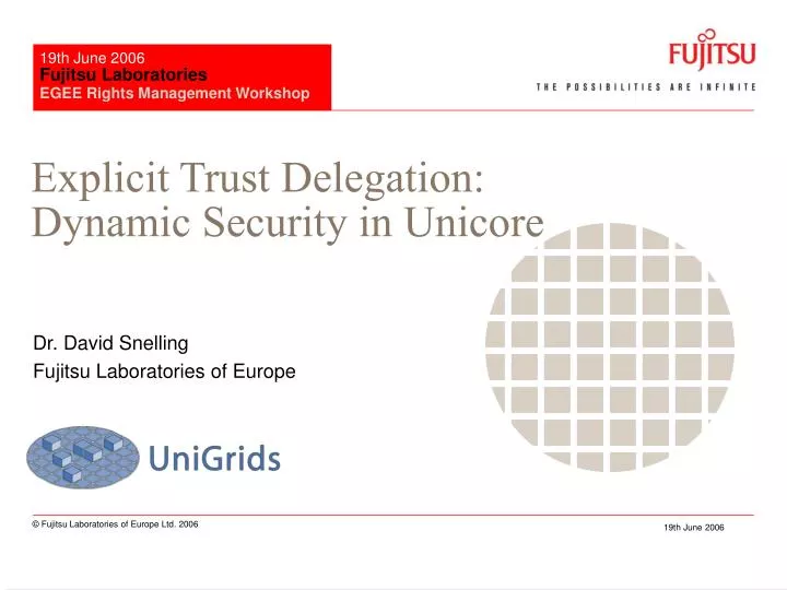 explicit trust delegation dynamic security in unicore