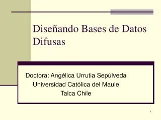 dise ando bases de datos difusas
