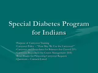 Special Diabetes Program for Indians
