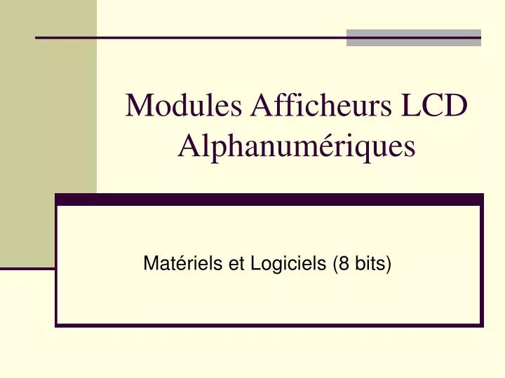 modules afficheurs lcd alphanum riques