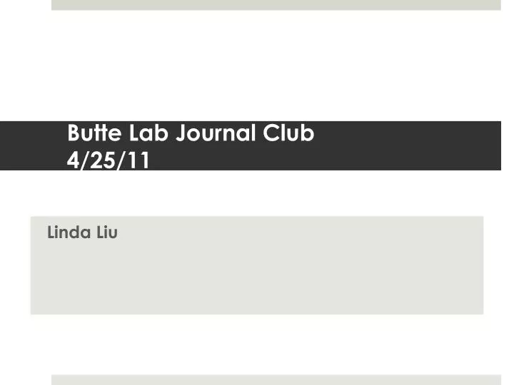 butte lab journal club 4 25 11