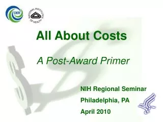 All About Costs A Post-Award Primer