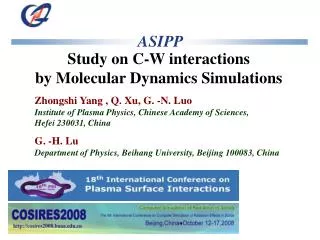 Study on C-W interactions by Molecular Dynamics Simulations