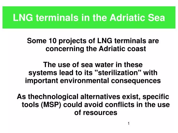lng terminals in the adriatic sea