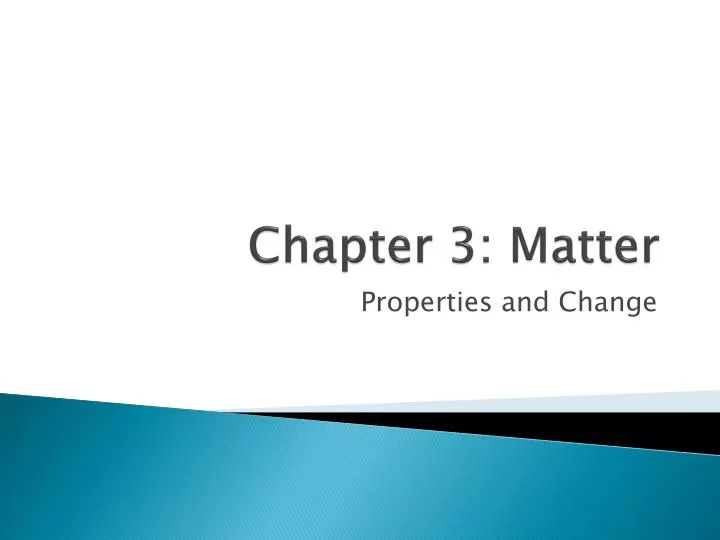 chapter 3 matter