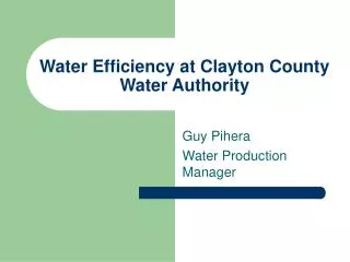 Water Efficiency at Clayton County Water Authority