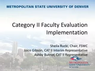 May 2013: FS Approval of New Chapter VI Language Governing the Evaluation of Category II Faculty
