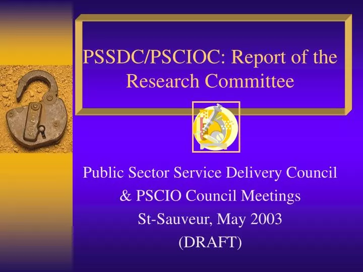 pssdc pscioc report of the research committee