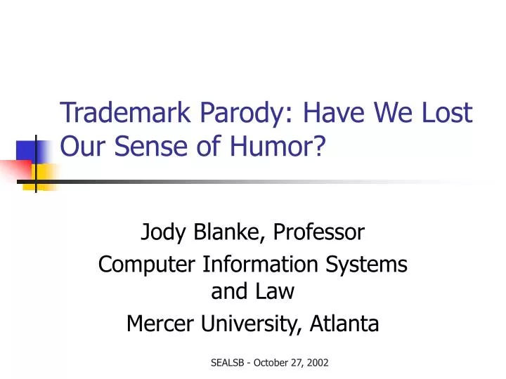 trademark parody have we lost our sense of humor