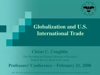 Globalization and U.S. International Trade