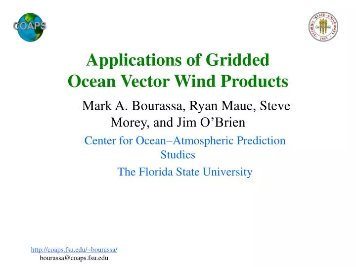 applications of gridded ocean vector wind products