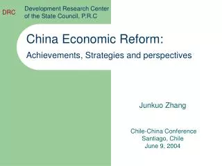 China Economic Reform: Achievements, Strategies and perspectives