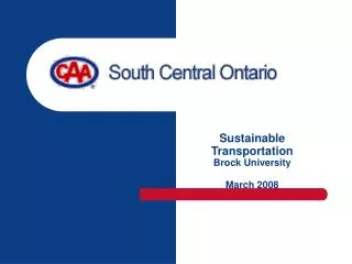 Sustainable Transportation Brock University March 2008