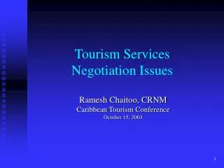 Tourism Services Negotiation Issues