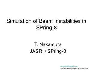 Simulation of Beam Instabilities in SPring-8
