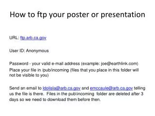 How to ftp your poster or presentation