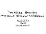 Text Mining -- Extraction Web-Based Information Architectures - slide 1