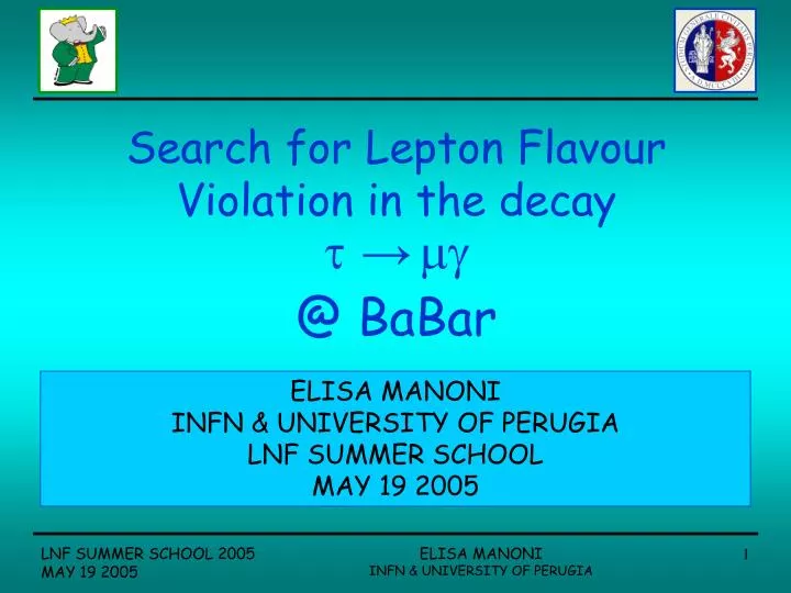 search for lepton flavour violation in the decay @ babar