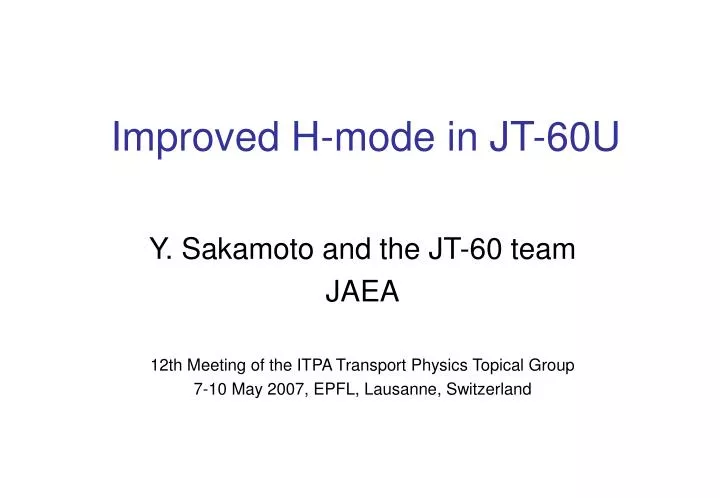 improved h mode in jt 60u