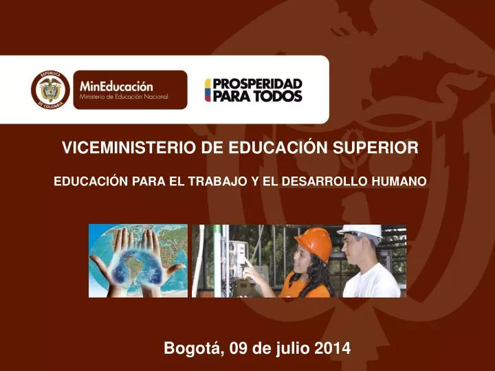 viceministerio de educaci n superior educaci n para el trabajo y el desarrollo humano