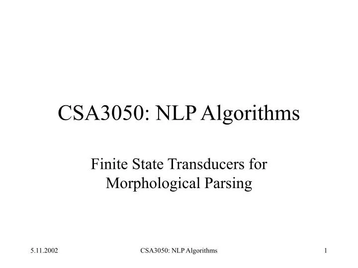 csa3050 nlp algorithms