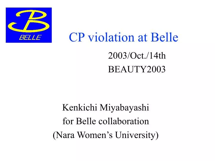 cp violation at belle