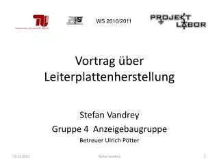 vortrag ber leiterplattenherstellung