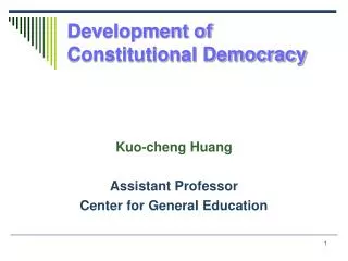 Development of Constitutional Democracy