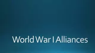 World War I Alliances