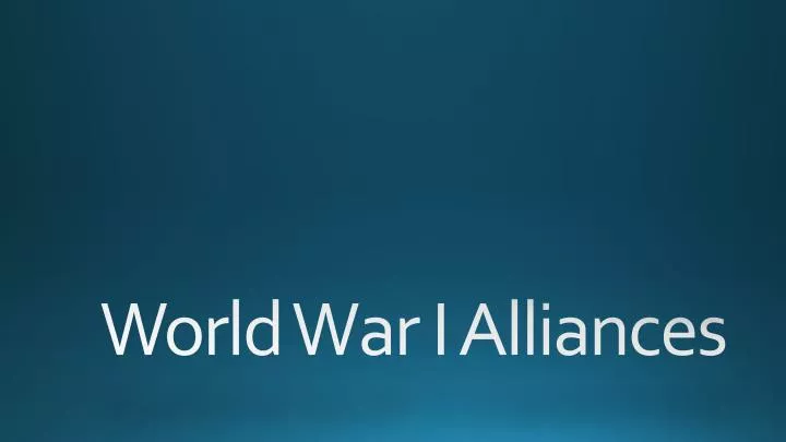 world war i alliances