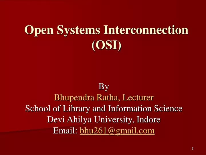 open systems interconnection osi
