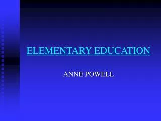 elementary education