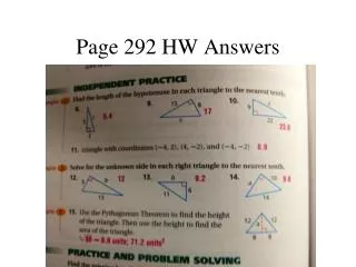 Page 292 HW Answers
