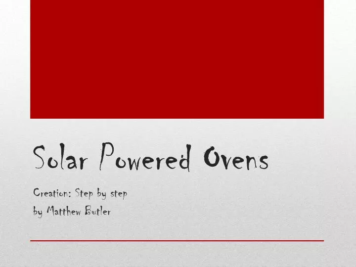solar powered ovens