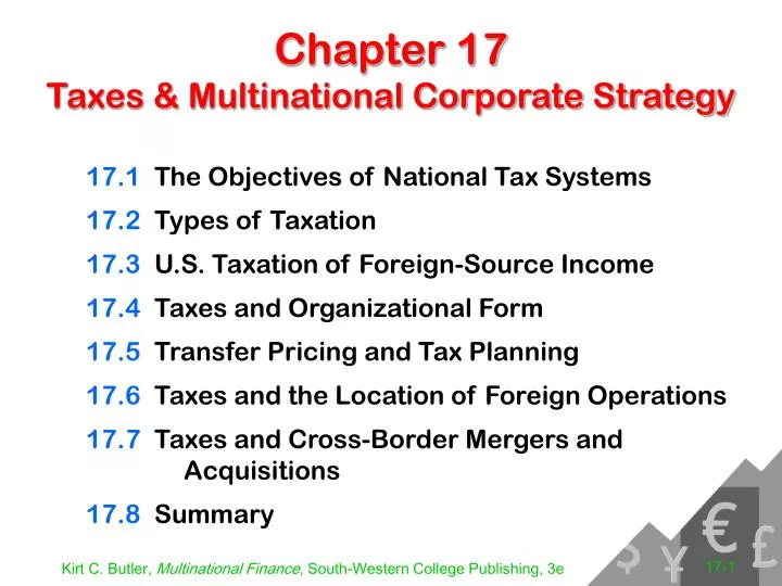 chapter 17 taxes multinational corporate strategy